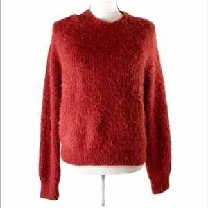 PINK ROSE WOMEN SIZE M LONG SLEEVE FLUFFY SWEATER